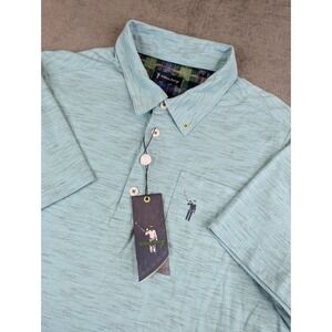 NWT William Murray Polo Shirt Mens M Blue Golf Pocket Short Sleeve Cotton Blend